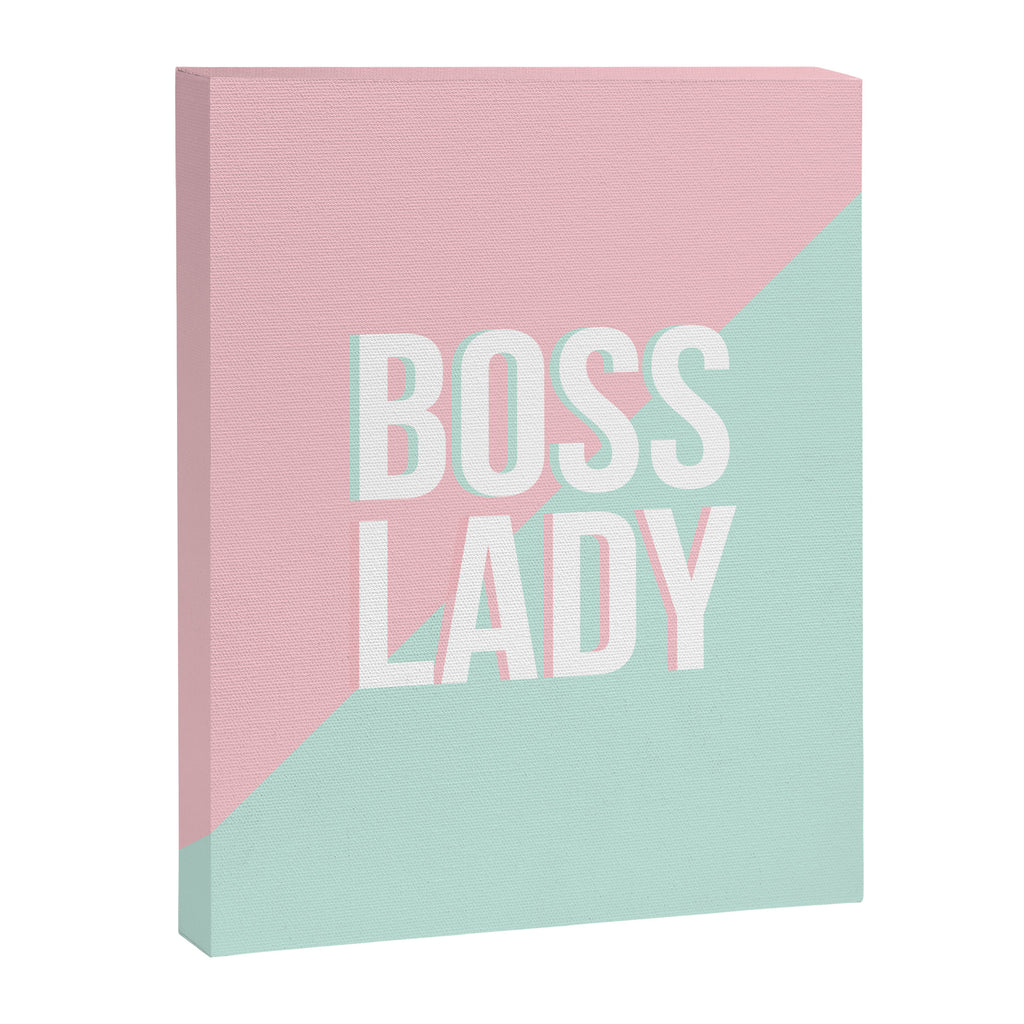 Boss Lady - Pastel Pink and Aqua #bosslady #society6 #typography Canvas Print Gallery Image 8