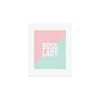 Boss Lady - Pastel Pink and Aqua #bosslady #society6 #typography Art Print Gallery Image 1