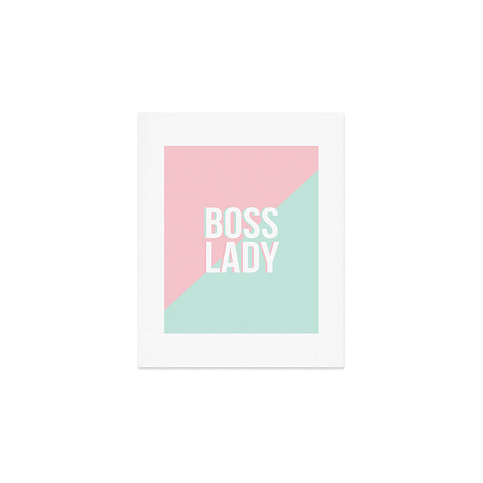 Boss Lady - Pastel Pink and Aqua #bosslady #society6 #typography Art Print Gallery Image 1