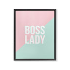Boss Lady - Pastel Pink and Aqua #bosslady #society6 #typography Framed Canvas Print Gallery Image 8