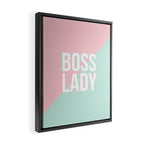 Boss Lady - Pastel Pink and Aqua #bosslady #society6 #typography Framed Canvas Print Gallery Image 2