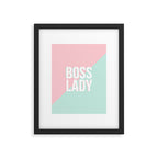 Boss Lady - Pastel Pink and Aqua #bosslady #society6 #typography Framed Art Print Gallery Image 6