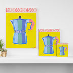 Buongiorno - Bold Retro Italian Coffee Maker Canvas Print Gallery Image 3