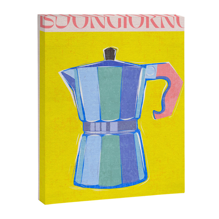 Buongiorno - Bold Retro Italian Coffee Maker Canvas Print Gallery Image 1