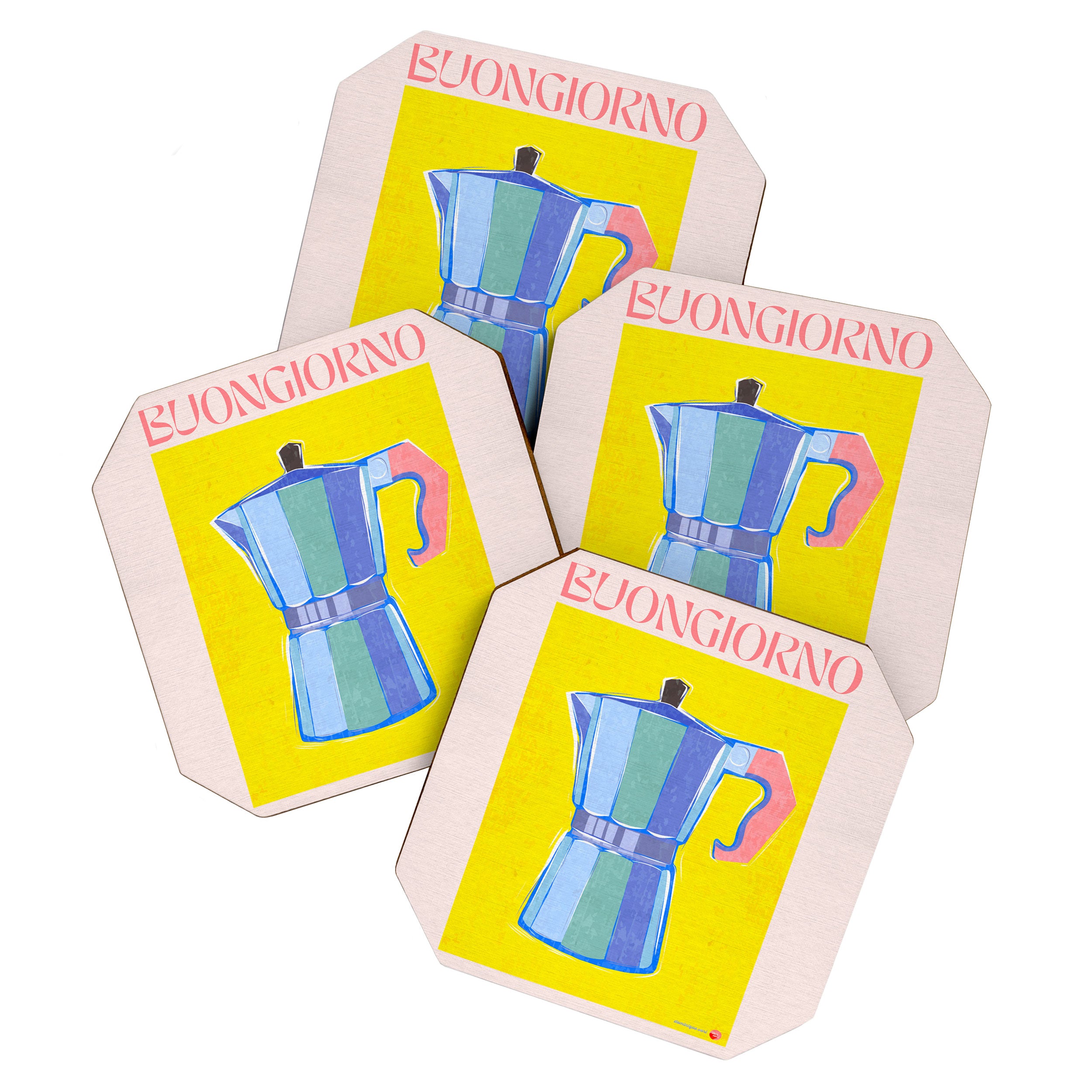Buongiorno - Bold Retro Italian Coffee Maker Coaster Gallery Image 1