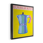 Buongiorno - Bold Retro Italian Coffee Maker Framed Canvas Print Gallery Image 2
