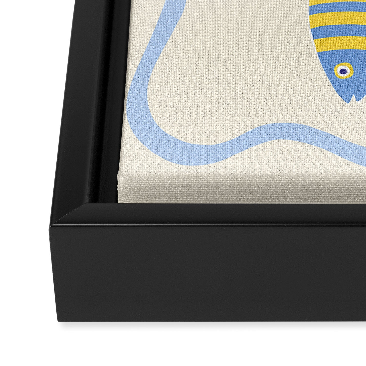  Catch of the Day - Playful Retro Sardine in fun stripes and dots Framed Canvas Print Gallery Image 3