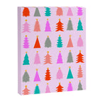 Christmas Tree Pattern on Pink Canvas Print Gallery Image 6