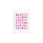 Christmas Tree Pattern on Pink Art Print Gallery Image 1