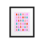 Christmas Tree Pattern on Pink Framed Art Print Gallery Image 4