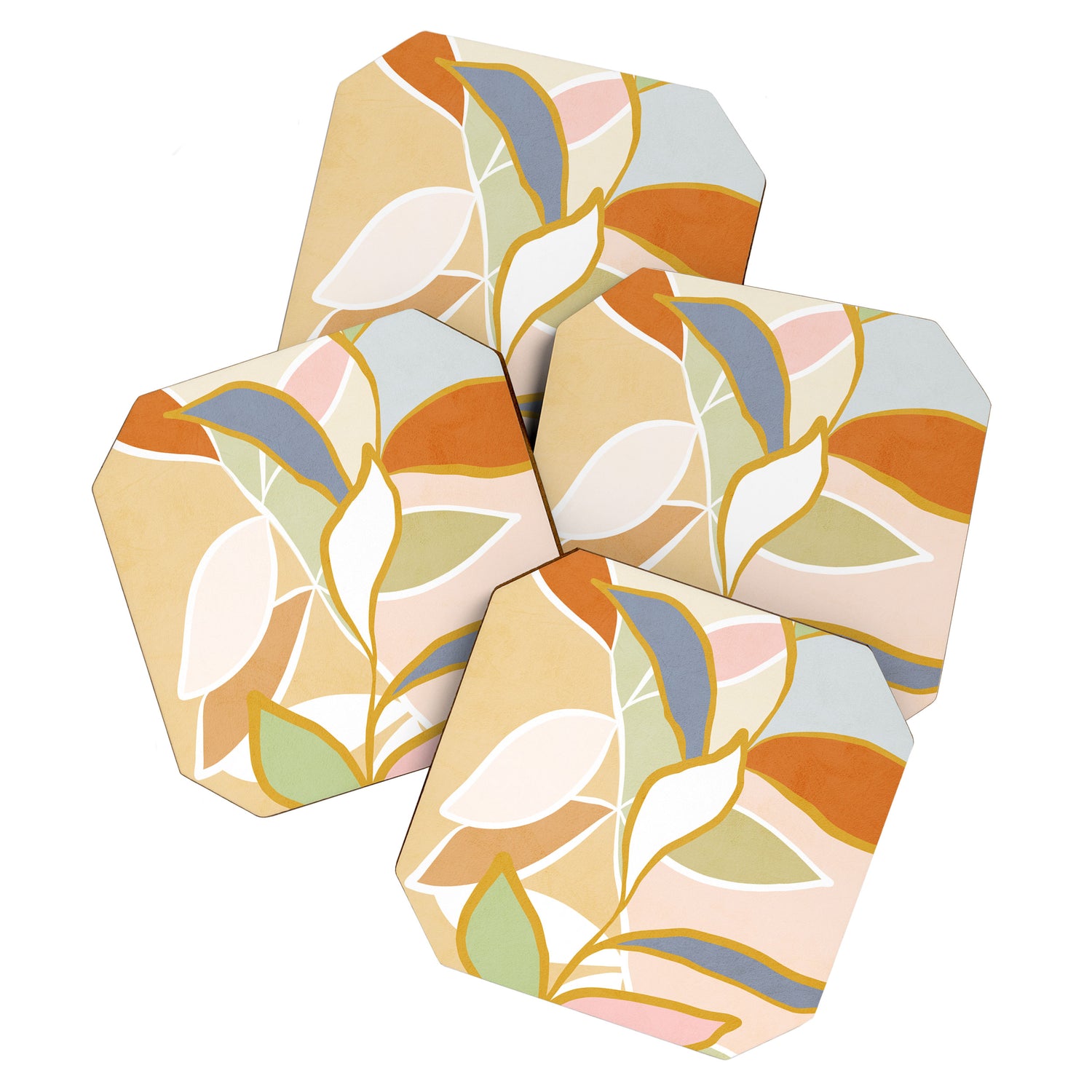Closer to Nature Nº1 - Pastel line-art Coaster Gallery Image 1