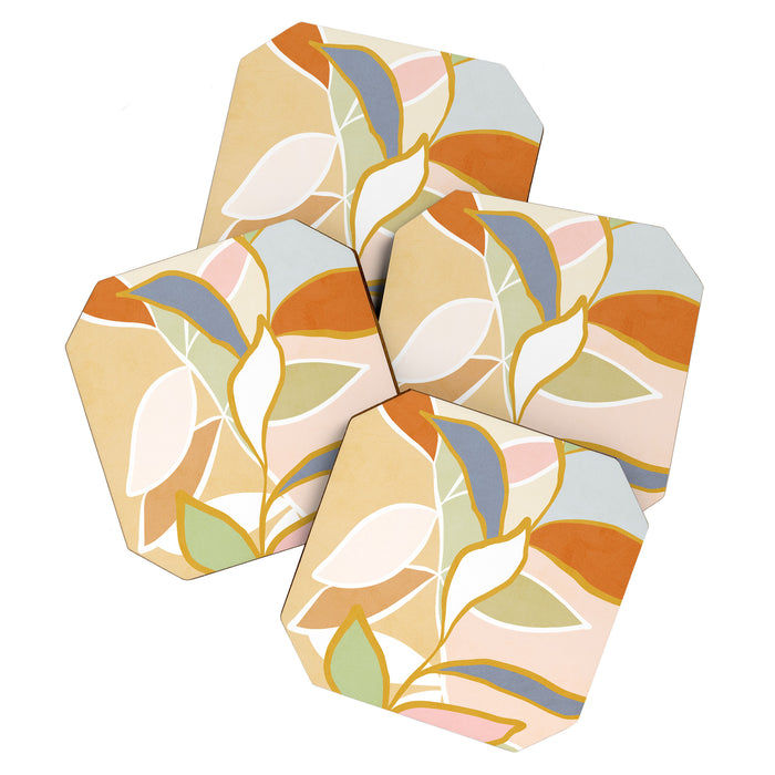 Closer to Nature Nº1 - Pastel line-art Coaster Gallery Image 1