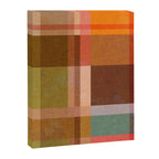 Cosy Heritage Woven Plaid 1 earthy orange blue green Canvas Print Gallery Image 8