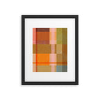 Cosy Heritage Woven Plaid 2 earthy orange blue green Framed Art Print Gallery Image 6