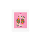 Cowgirl boots - 'Booty-licious' pun in pink Art Print Gallery Image 1