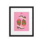 Cowgirl boots - 'Booty-licious' pun in pink Framed Art Print Gallery Image 5