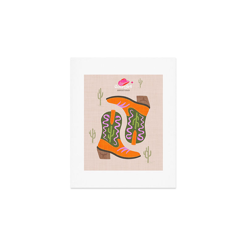 Cowgirl boots Desert Adventures Art Print Gallery Image 1