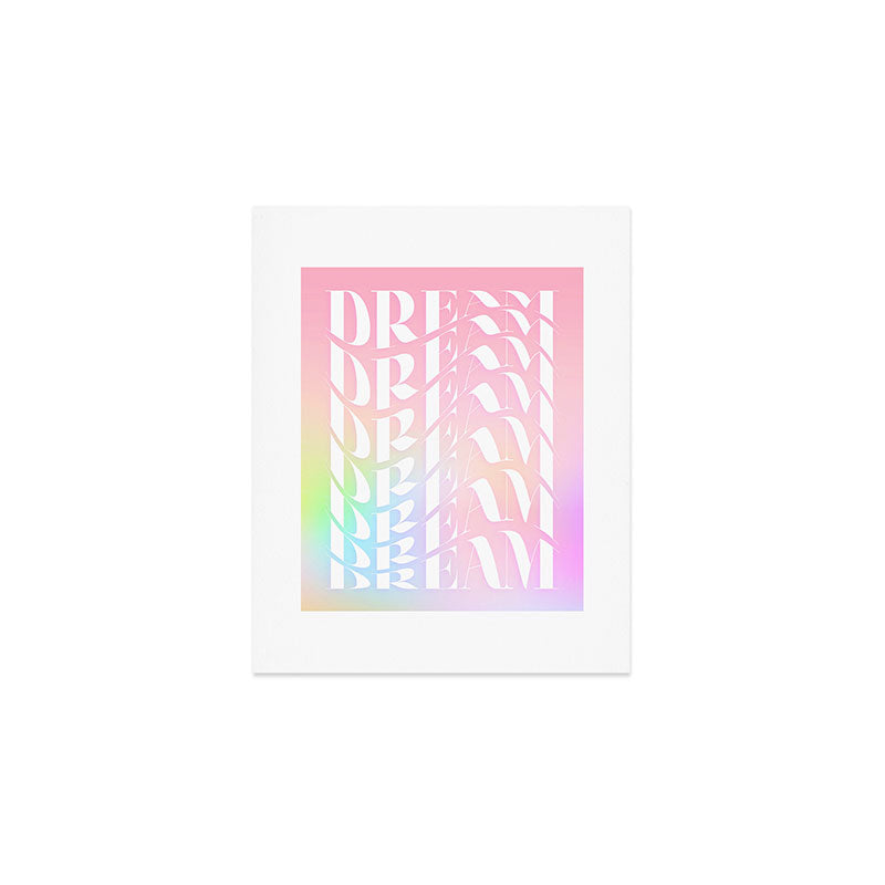 Day Dream on Pink pastel gradient Art Print Gallery Image 1