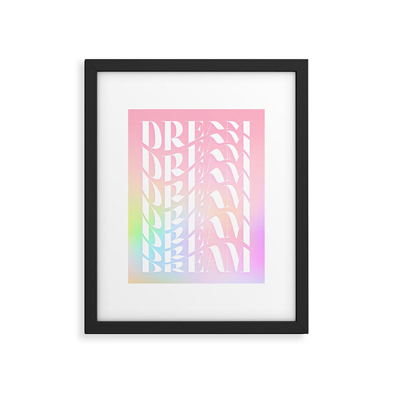 Day Dream on Pink pastel gradient Framed Art Print Gallery Image 5