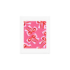 Ditsy Kitsch Ribbons and bows 2. Watermelon Pink and Red Art Print Gallery Image 1
