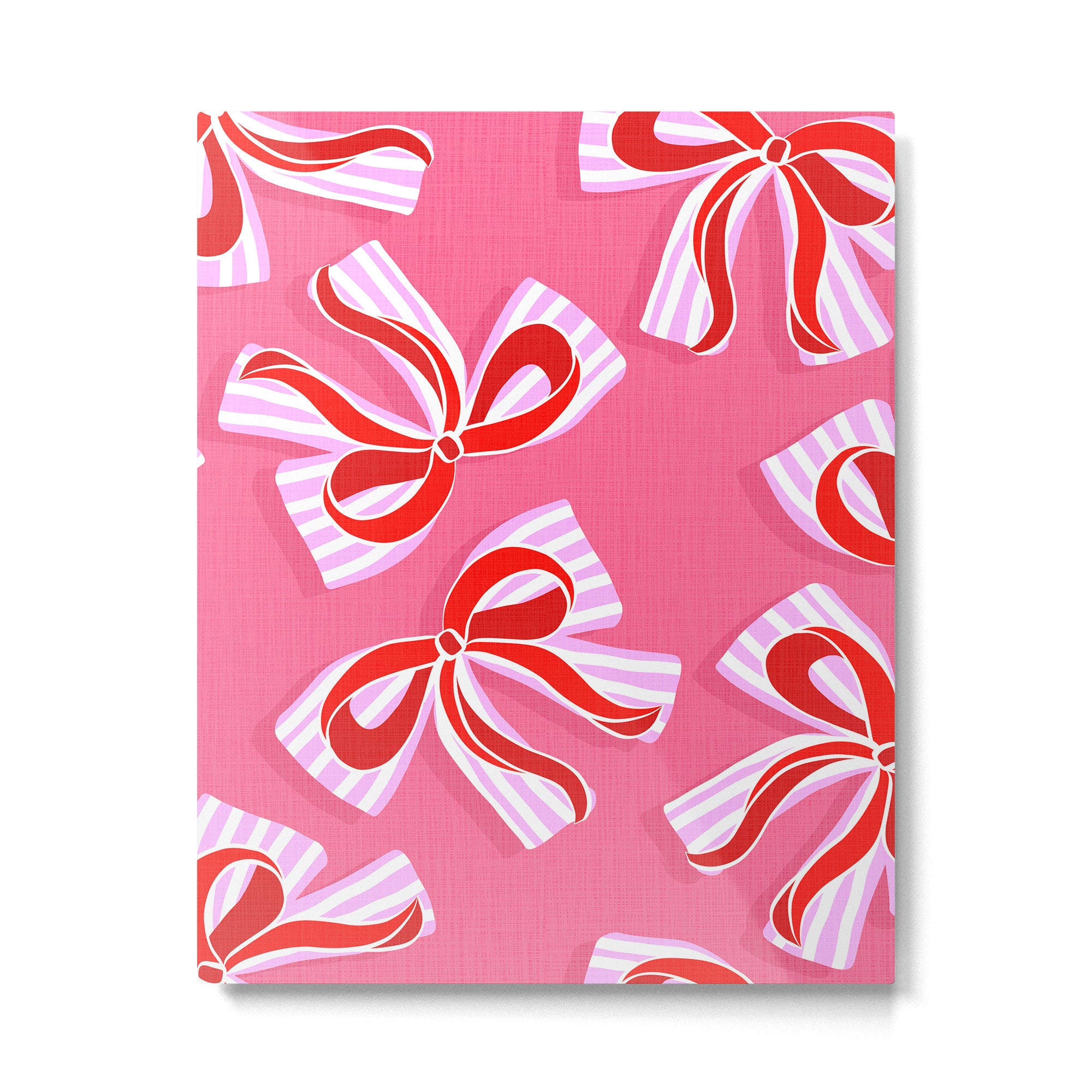 Ditsy Kitsch Ribbons and bows 2. Watermelon Pink and Red Metal Print Gallery Image 6