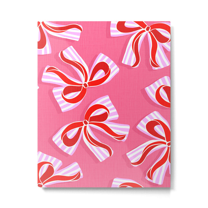 Ditsy Kitsch Ribbons and bows 2. Watermelon Pink and Red Metal Print Gallery Image 1