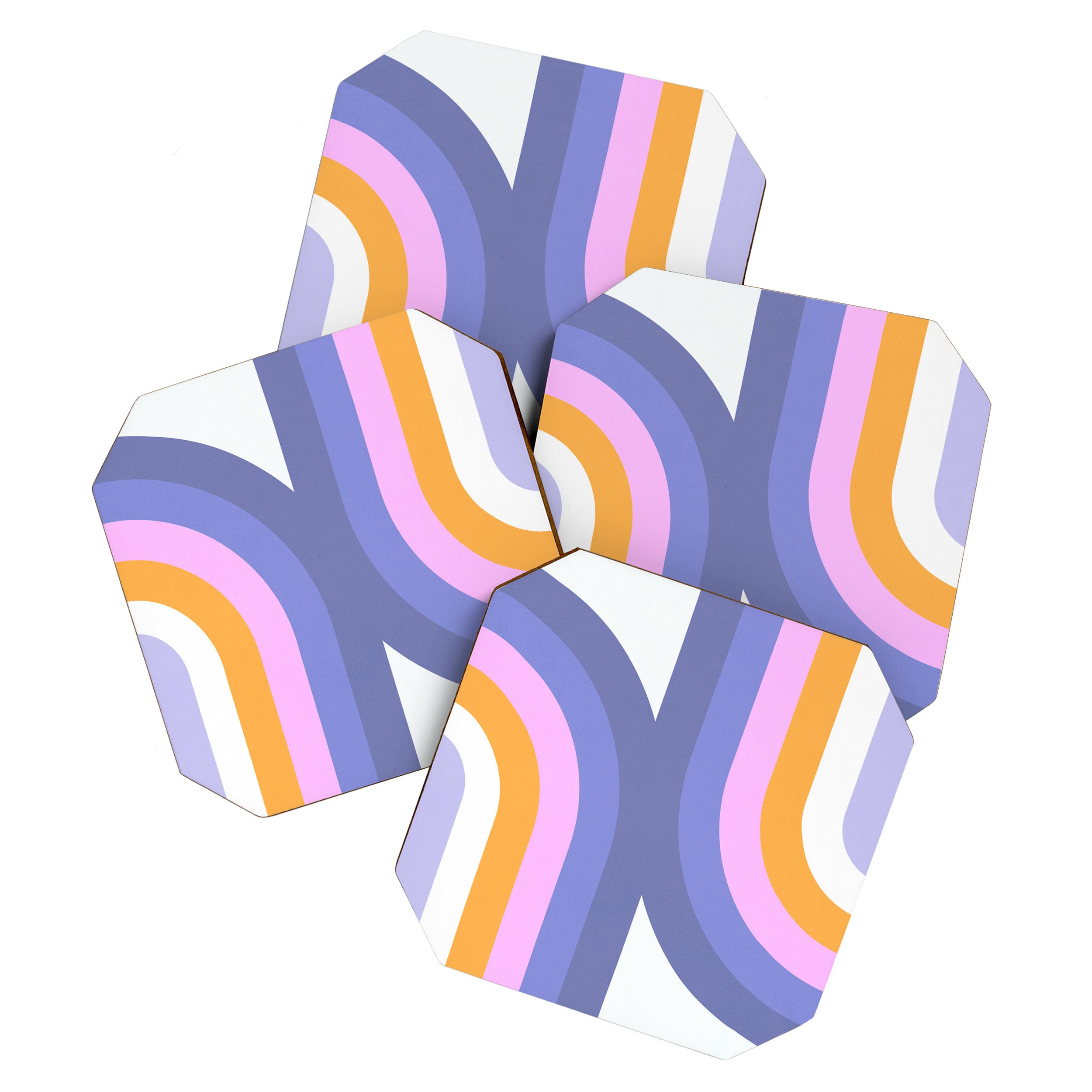 Double Rainbow in Very Peri Coaster Gallery Image 1