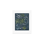 Endless Dark Leaf Illustration 1.1 Celestial Blue-Green Art Print Gallery Image 1