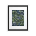 Endless Dark Leaf Illustration 1.2 Celestial Blue-Green Framed Art Print Gallery Image 5
