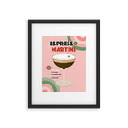 Espresso Martini Italian Retro Cocktail - Red Green Pink Framed Art Print Gallery Image 5