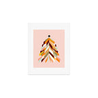 Festive Retro Christmas Tree on Peach Fuzz Art Print Gallery Image 1