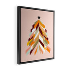 Festive Retro Christmas Tree on Peach Fuzz Framed Canvas Print Gallery Image 2
