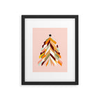 Festive Retro Christmas Tree on Peach Fuzz Framed Art Print Gallery Image 6