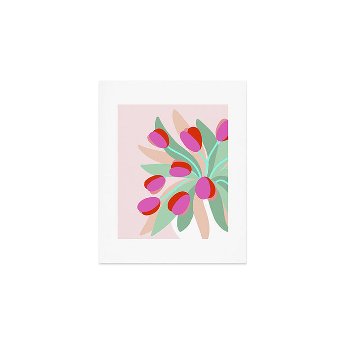 Full Bloom Tulips in a Vase  Art Print Gallery Image 1