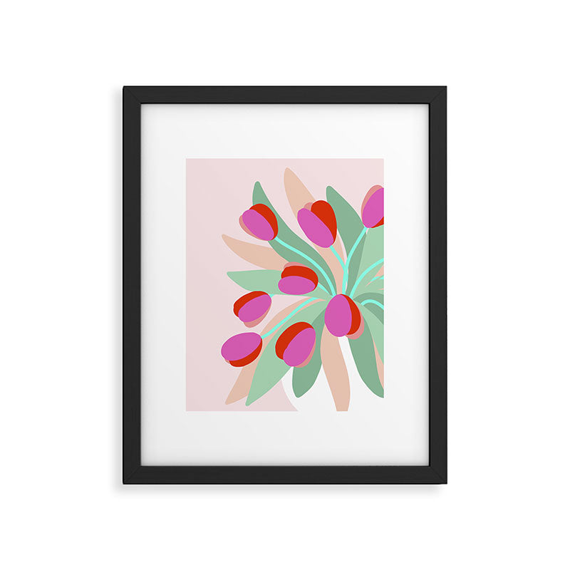 Full Bloom Tulips in a Vase  Framed Art Print Gallery Image 6