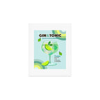 Gin and Tonic Retro Cocktail - Aqua blue green Art Print Gallery Image 1