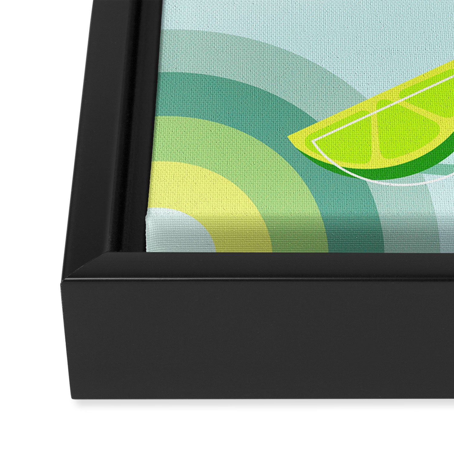 Gin and Tonic Retro Cocktail - Aqua blue green Framed Canvas Print Gallery Image 3