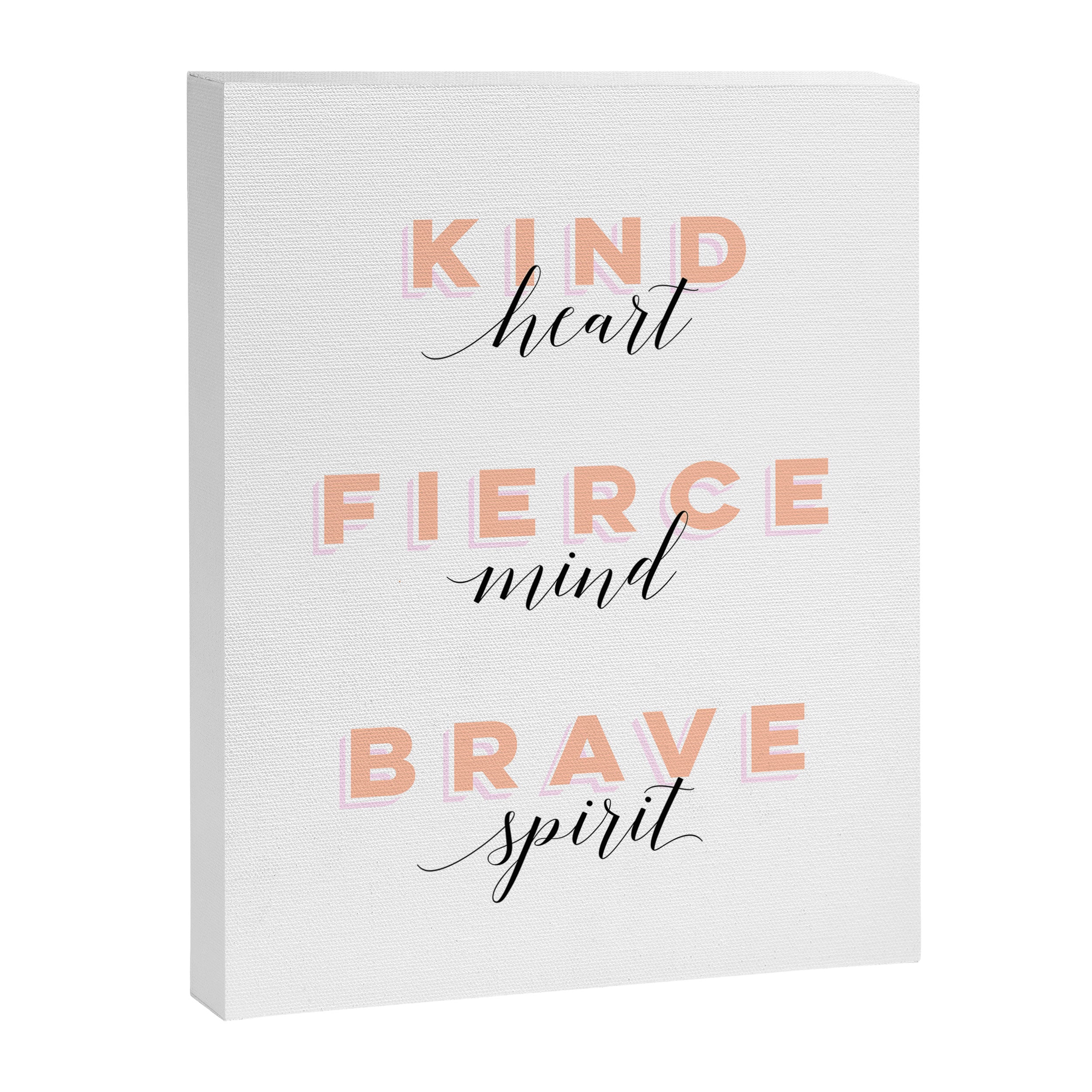 Girl Power - Kind Heart Fierce Mind Brave Spirit Canvas Print Gallery Image 8