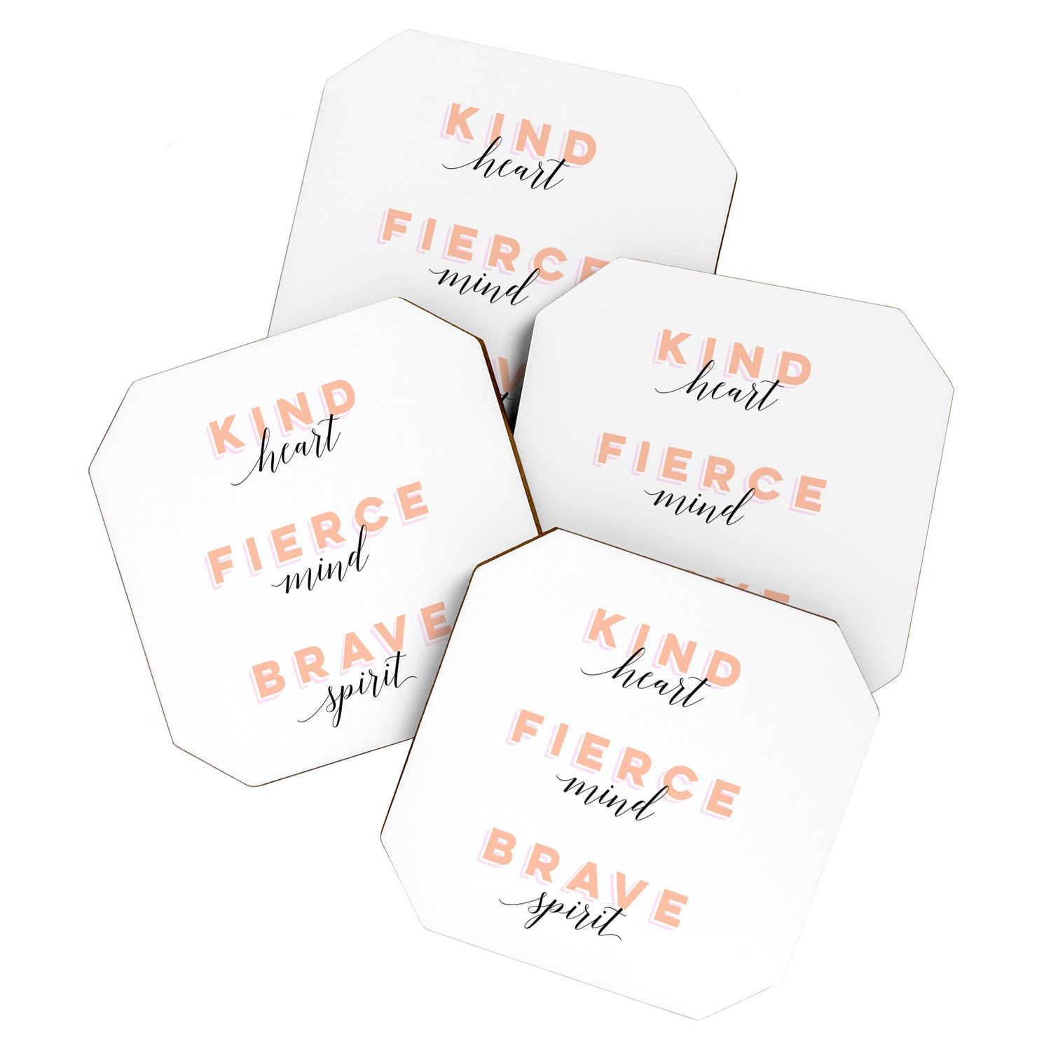 Girl Power - Kind Heart Fierce Mind Brave Spirit Coaster Gallery Image 1