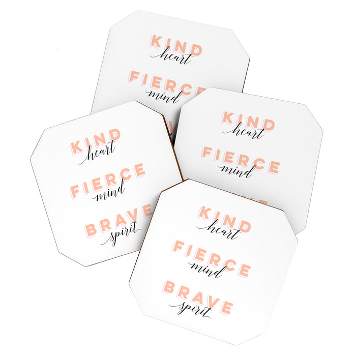 Girl Power - Kind Heart Fierce Mind Brave Spirit Coaster Gallery Image 1