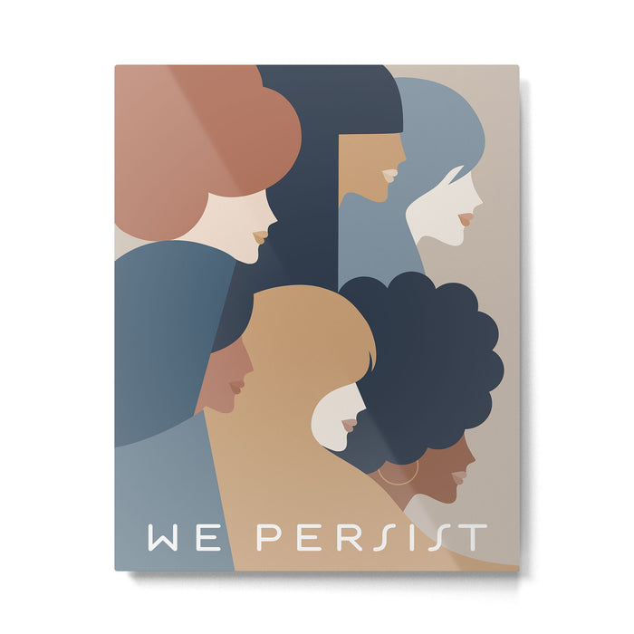 Girl Power portrait - we persist - Earthy #girlpower Metal Print Gallery Image 1