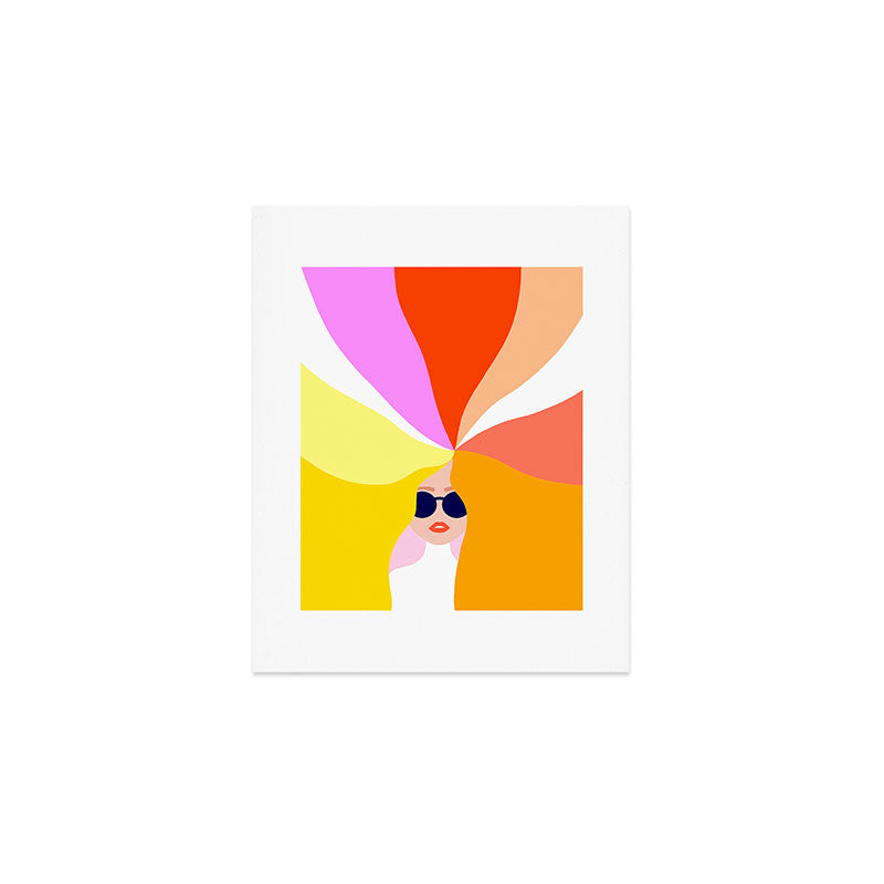 Girl Power - Rainbow Hair #girlpower Art Print Gallery Image 1