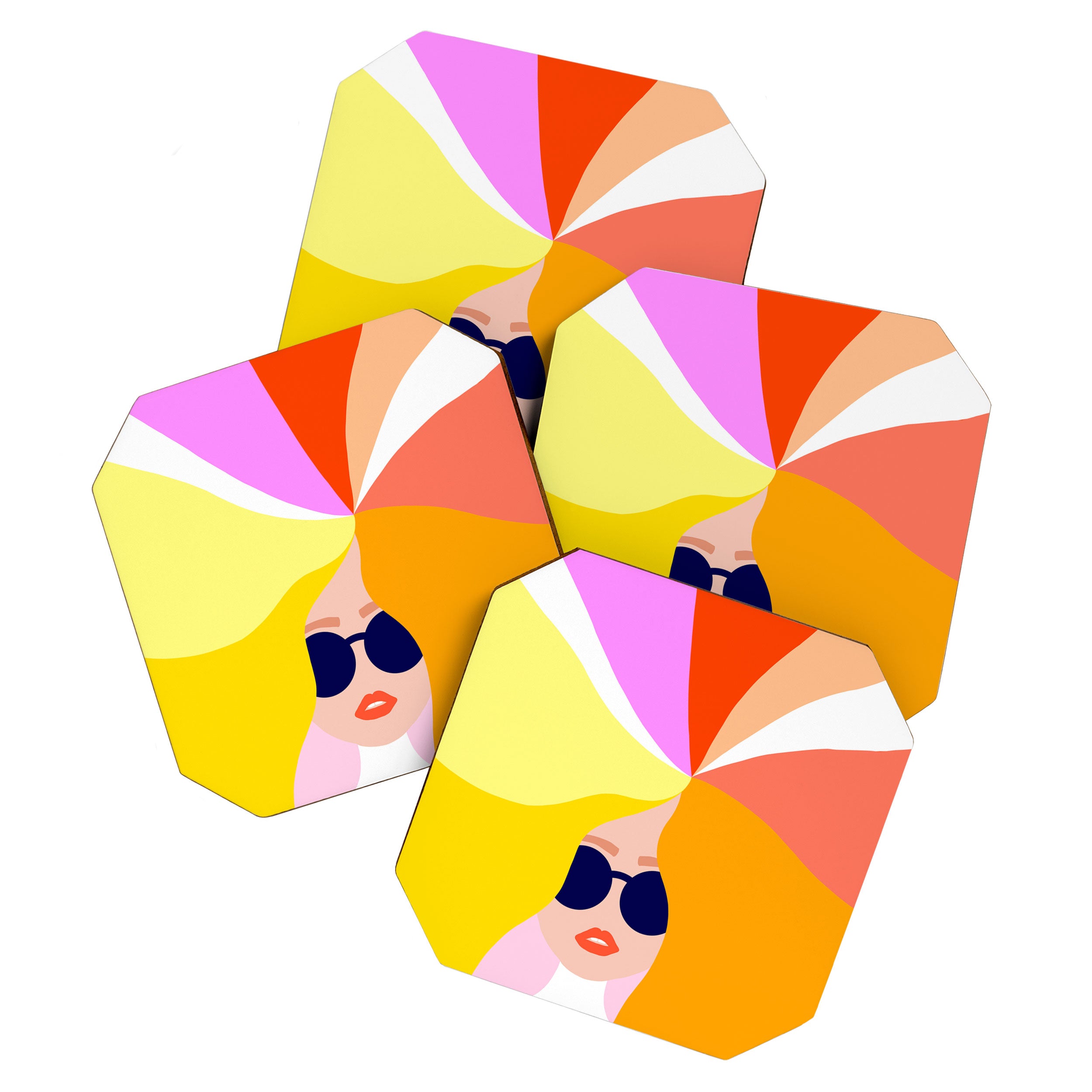 Girl Power - Rainbow Hair #girlpower Coaster Gallery Image 1