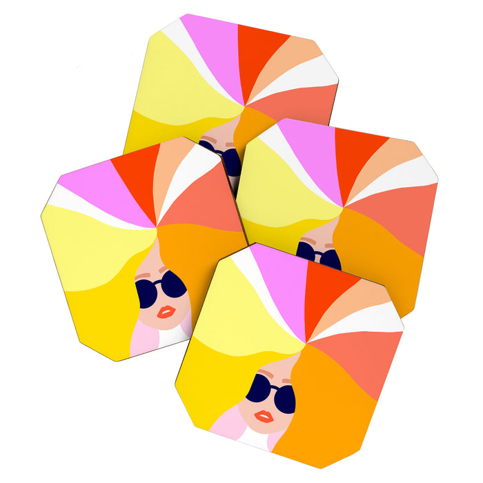 Girl Power - Rainbow Hair #girlpower Coaster Gallery Image 1