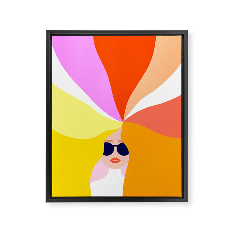 Girl Power - Rainbow Hair #girlpower Framed Canvas Print Gallery Image 8