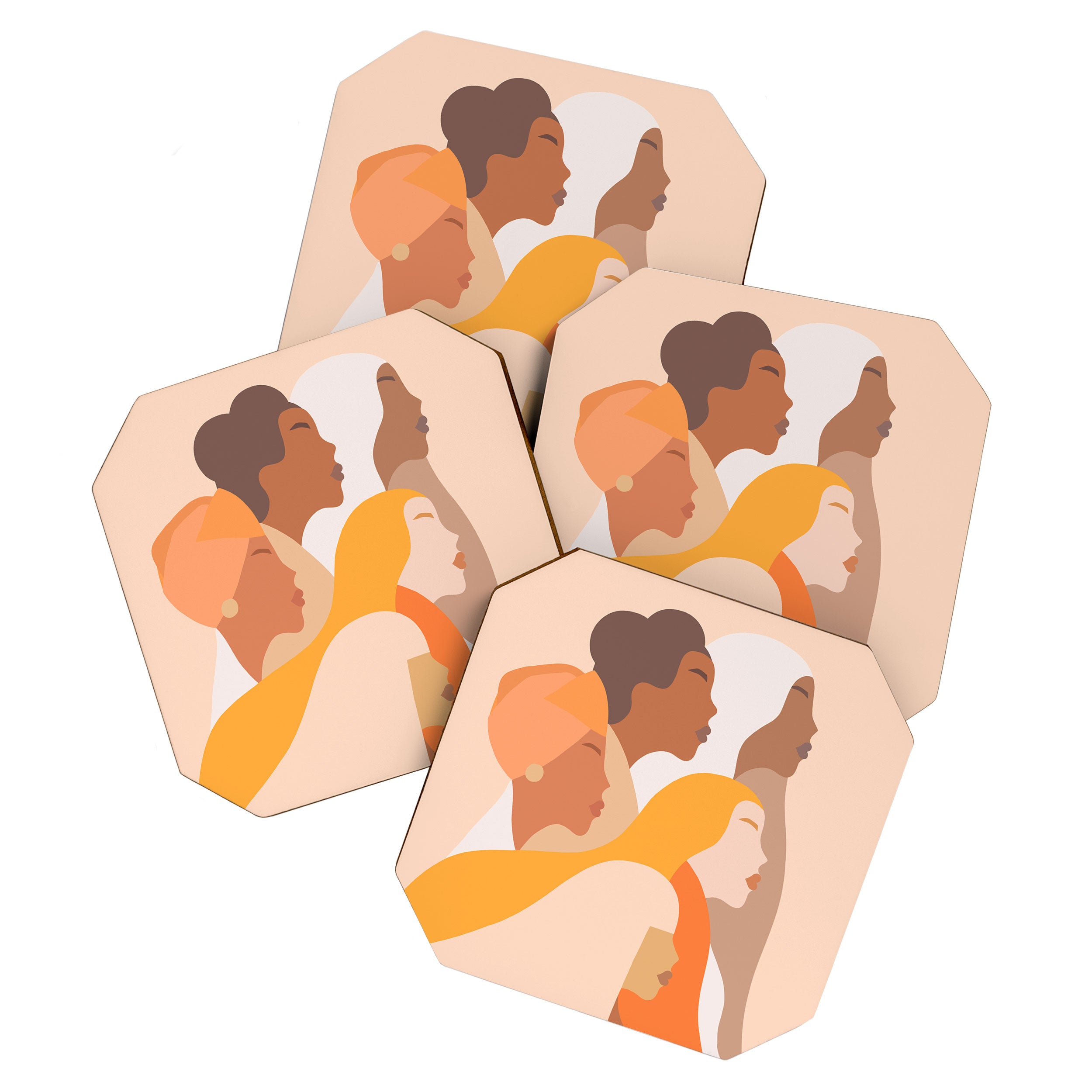 Girl Power - Strong womenâs Portrait 1. Neutral Coaster Gallery Image 1
