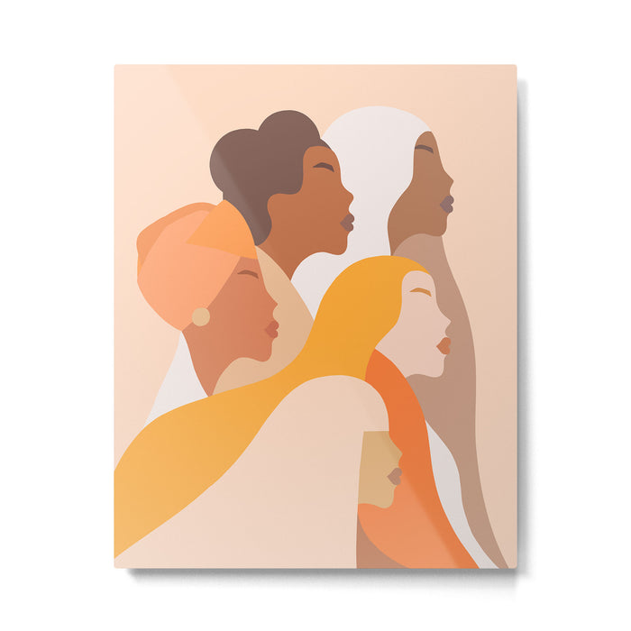 Girl Power - Strong womenâs Portrait 1. Neutral Metal Print Gallery Image 1