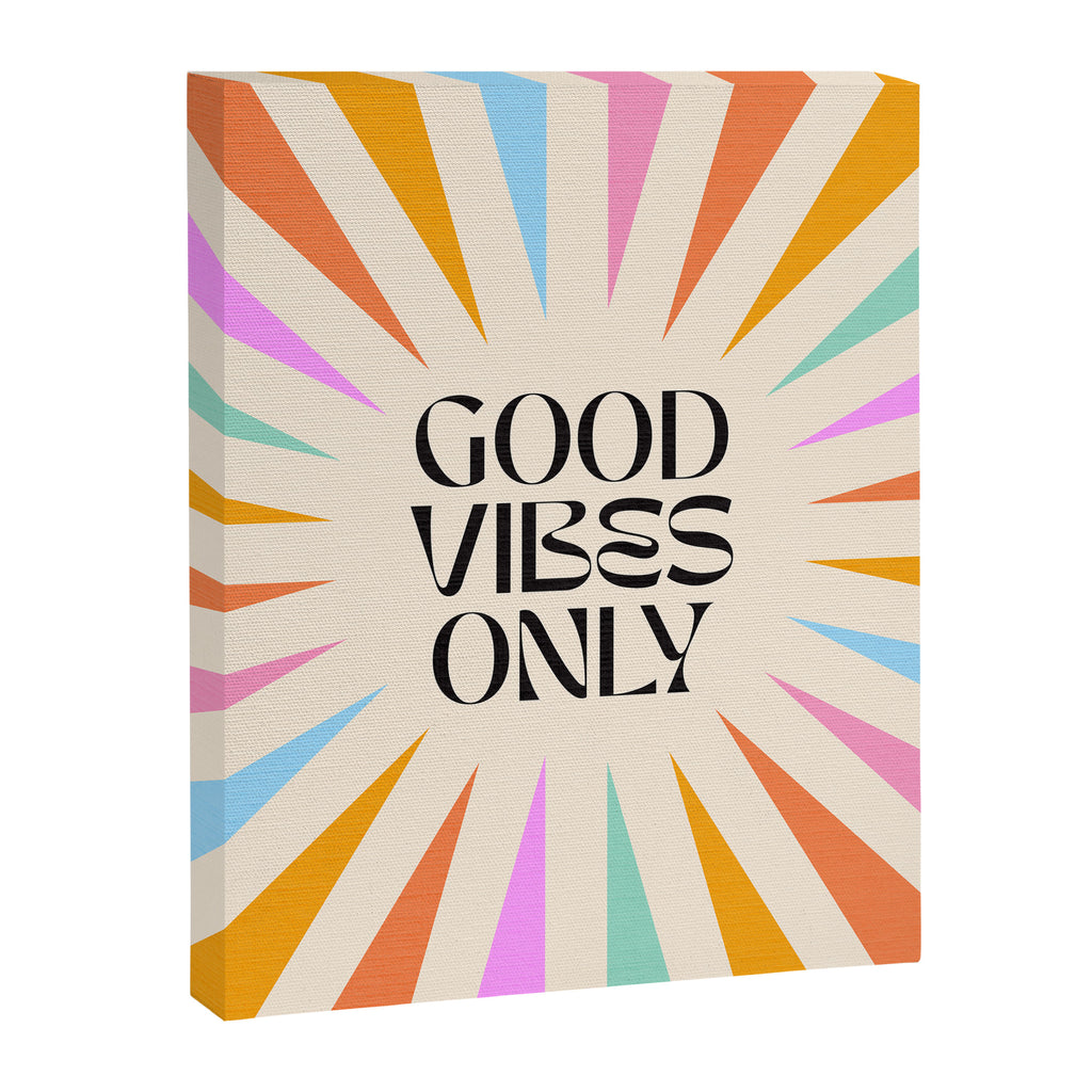 Good Vibes Only - Retro colourful Sunburst  Canvas Print Gallery Image 6