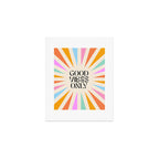 Good Vibes Only - Retro colourful Sunburst  Art Print Gallery Image 1