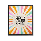 Good Vibes Only - Retro colourful Sunburst  Framed Canvas Print Gallery Image 6